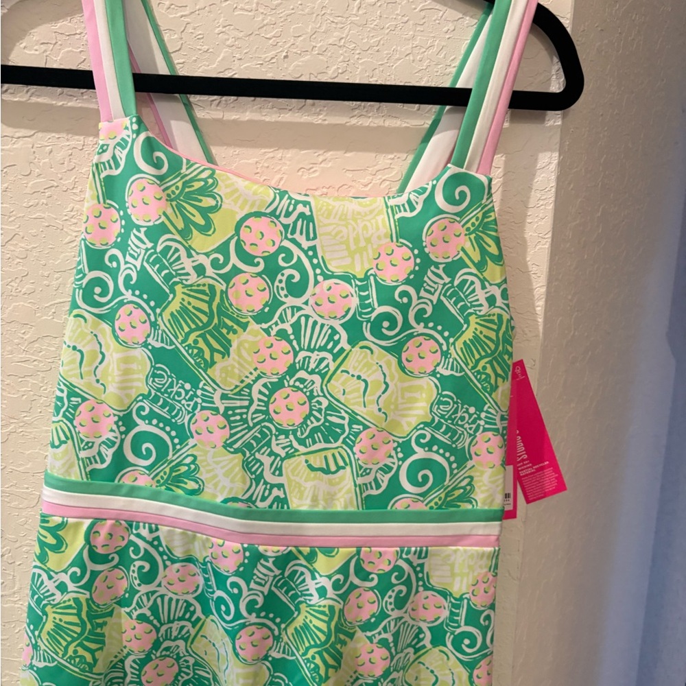 Lilly Pulitzer Vibrant Green and Pink One Piece Swimsuit - Picture 5 of 8